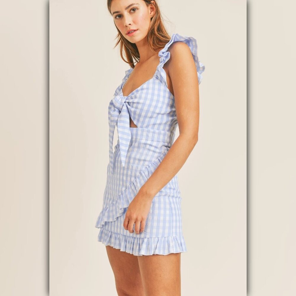 Mable Gingham Ruffle Mini Dress - Picture 3 of 8